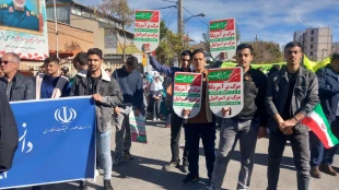 حضور دانشگاهیان آموزشکده ملی مهارت پسران خلخال در راهپیمایی یوم الله ۱۳ آبان «روز ملی مبارزه با استکبار جهانی»، با شعار «متحد و استوار، مقابل استکبار» 5