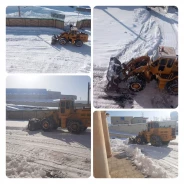 ❄️ برف روبی محوطه آموزشکده پسران خلخال  توسط  ماشین آلات  سنگین  شهرداری خلخال