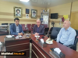 دیدار صمیمی رئیس دانشگاه ملی  مهارت شهرستان خلخال و همکاران با مهندس کاظمی شهردار خلخال در زمینه مسائل و موارد فی مابین   2
