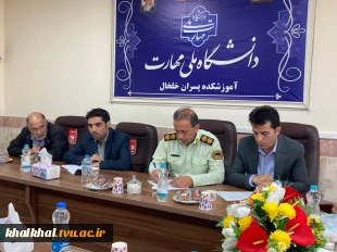 مقارن با بازگشایی دانشگاهها جلسه ای با حضور روسا و اعضا دانشگاههای شهرستان خلخال در خصوص تهدیدات ، چالش ها و فرصت ها با حضور معاون سیاسی وامنیتی فرماندار ی خلخال در دفتر ریاست آموزشکده پسران خلخال برگزار شد .
 8